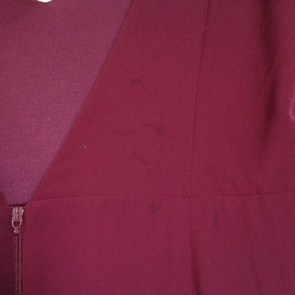 Show Me Your Mumu Jenn Maxi Dress Merlot Fitted Bodice Deep Neckline - Picture 9 of 16